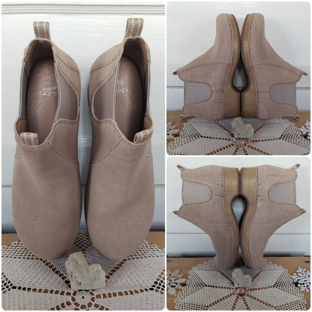 🧚🏼‍♀️Reserved for Joni🌸Shimmer Dansko Becka Booties Glitter Clog Boho Chic 38 - Picture 6 of 12